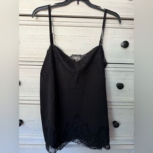 Black Lace Trim Cami Top